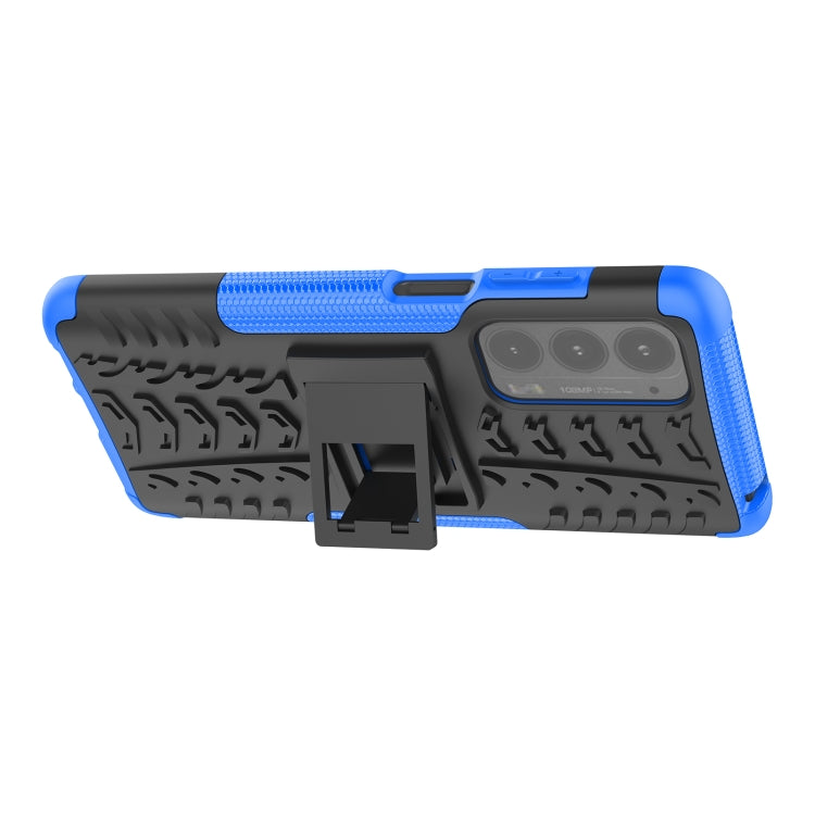 For Motorola Edge (2021) Tire Texture Shockproof TPU+PC Protective Case with Holder