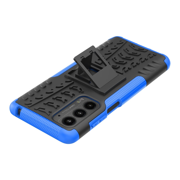 For Motorola Edge (2021) Tire Texture Shockproof TPU+PC Protective Case with Holder