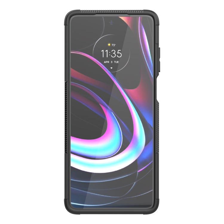 For Motorola Edge (2021) Tire Texture Shockproof TPU+PC Protective Case with Holder