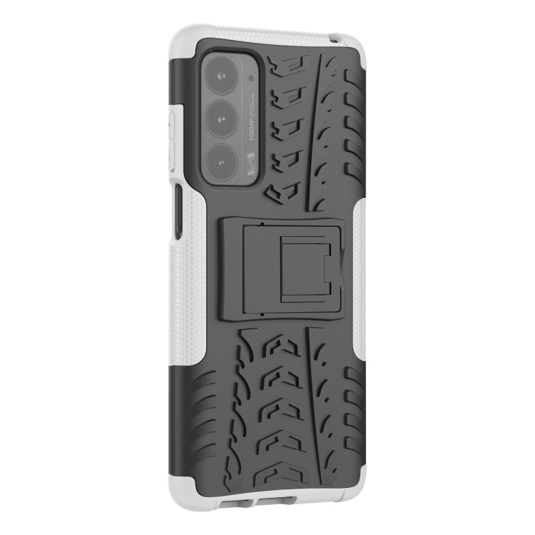 For Motorola Edge (2021) Tire Texture Shockproof TPU+PC Protective Case with Holder