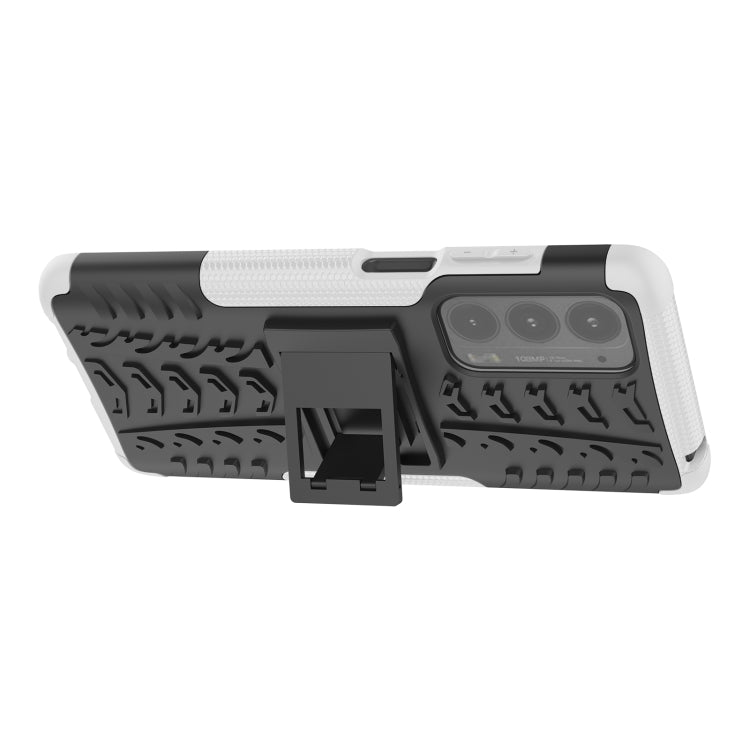 For Motorola Edge (2021) Tire Texture Shockproof TPU+PC Protective Case with Holder