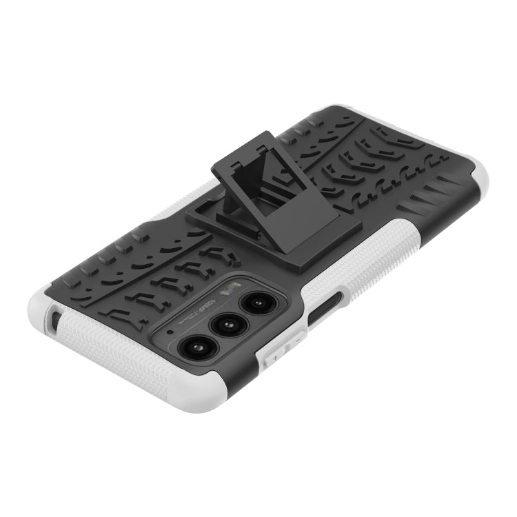 For Motorola Edge (2021) Tire Texture Shockproof TPU+PC Protective Case with Holder