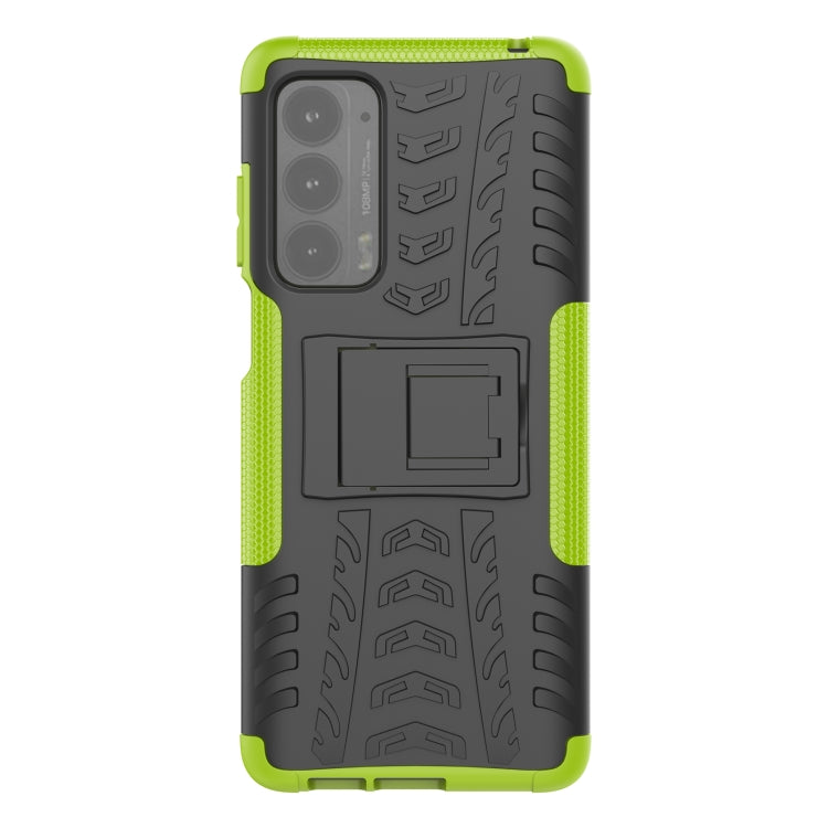 For Motorola Edge (2021) Tire Texture Shockproof TPU+PC Protective Case with Holder