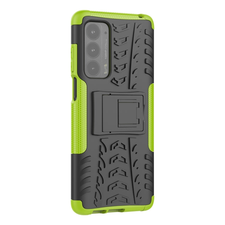 For Motorola Edge (2021) Tire Texture Shockproof TPU+PC Protective Case with Holder