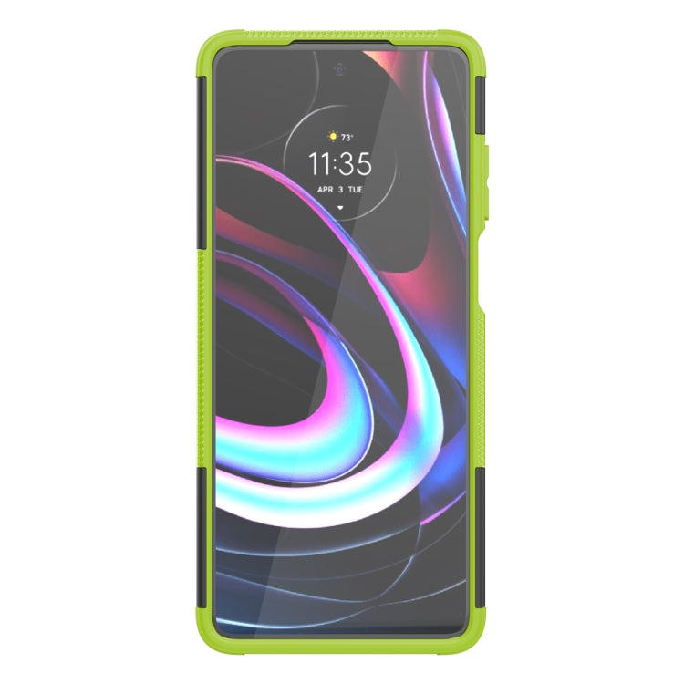 For Motorola Edge (2021) Tire Texture Shockproof TPU+PC Protective Case with Holder