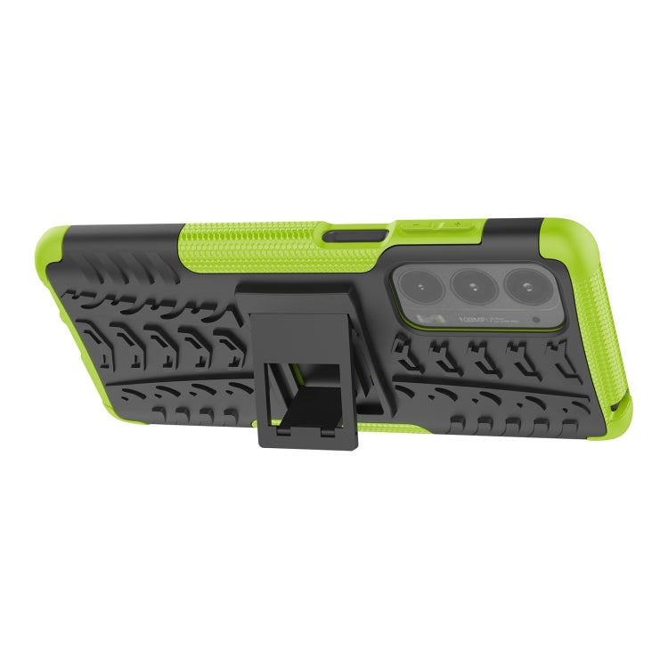 For Motorola Edge (2021) Tire Texture Shockproof TPU+PC Protective Case with Holder