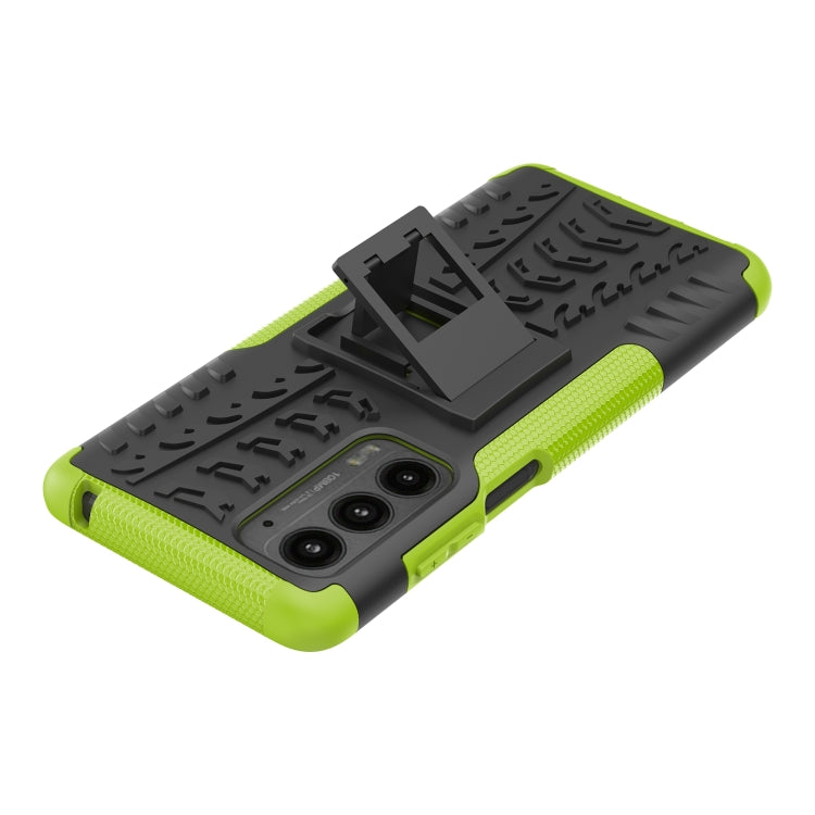 For Motorola Edge (2021) Tire Texture Shockproof TPU+PC Protective Case with Holder