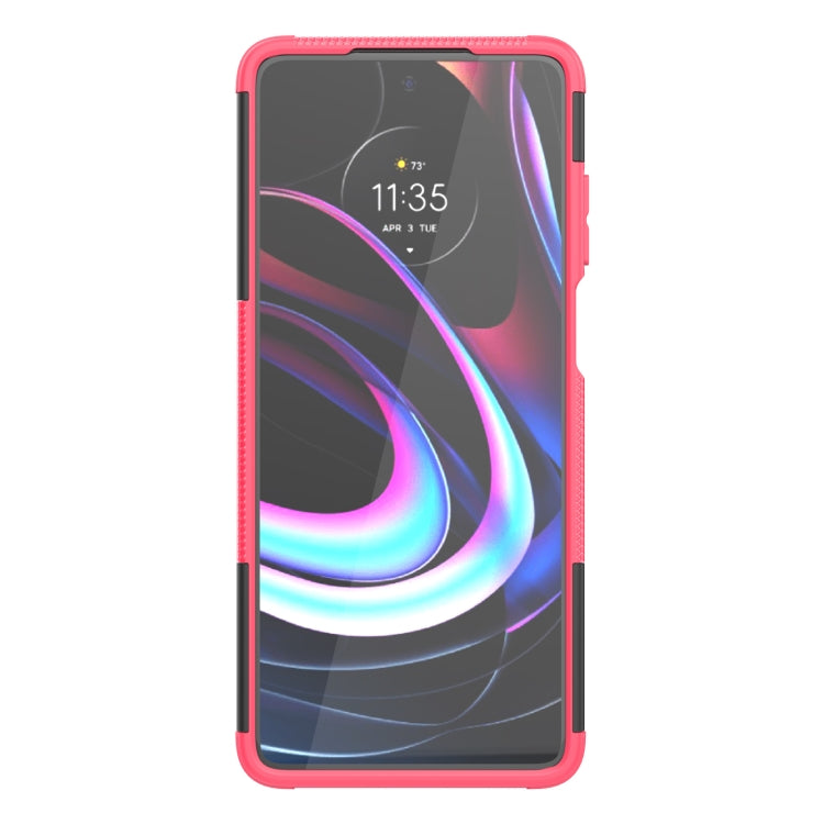 For Motorola Edge (2021) Tire Texture Shockproof TPU+PC Protective Case with Holder
