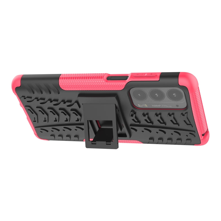 For Motorola Edge (2021) Tire Texture Shockproof TPU+PC Protective Case with Holder