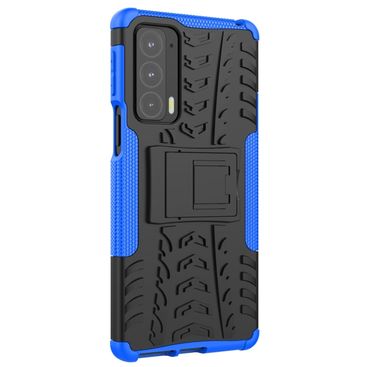 For Motorola Edge 20 Tire Texture Shockproof TPU+PC Protective Case with Holder