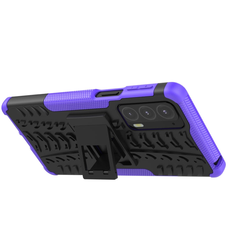 For Motorola Edge 20 Tire Texture Shockproof TPU+PC Protective Case with Holder