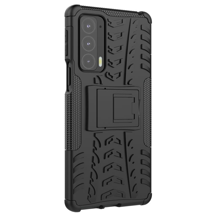 For Motorola Edge 20 Tire Texture Shockproof TPU+PC Protective Case with Holder