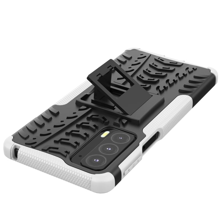 For Motorola Edge 20 Tire Texture Shockproof TPU+PC Protective Case with Holder