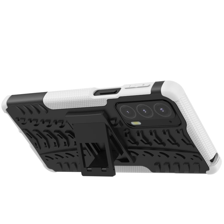 For Motorola Edge 20 Tire Texture Shockproof TPU+PC Protective Case with Holder