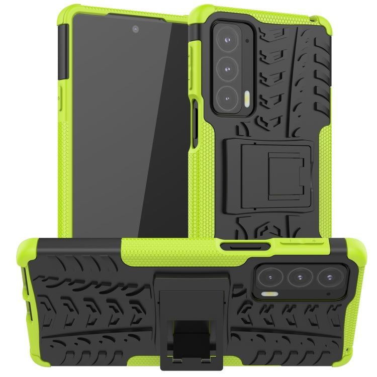 For Motorola Edge 20 Tire Texture Shockproof TPU+PC Protective Case with Holder