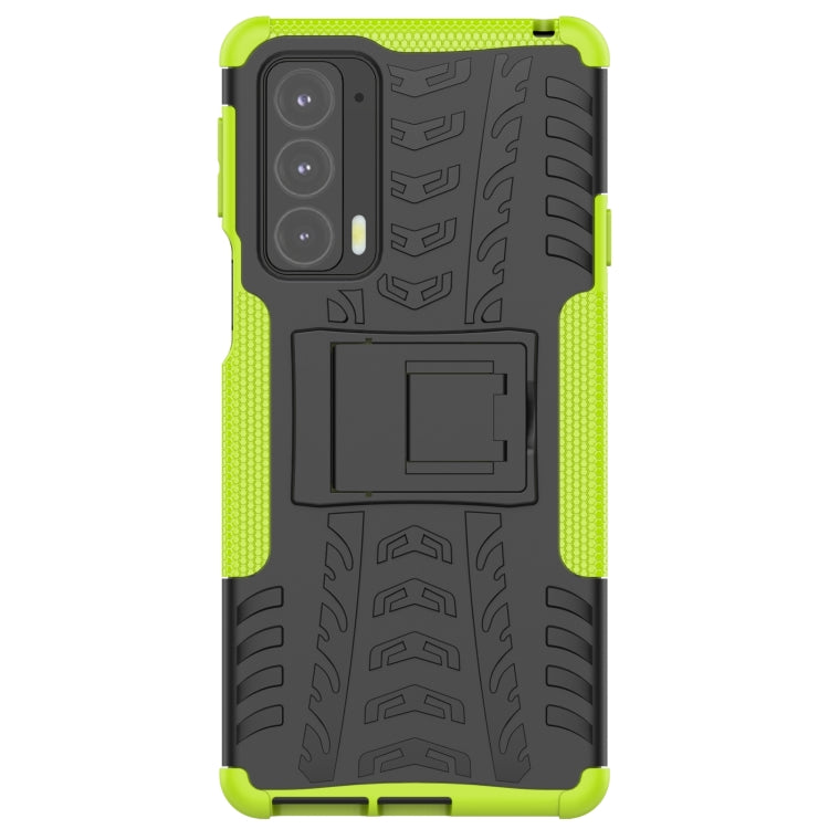 For Motorola Edge 20 Tire Texture Shockproof TPU+PC Protective Case with Holder