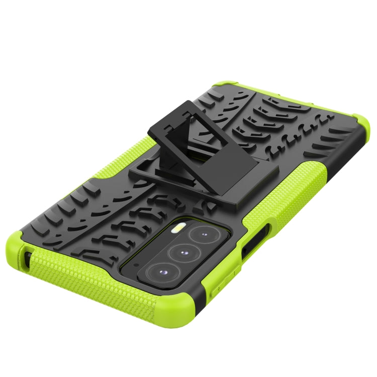 For Motorola Edge 20 Tire Texture Shockproof TPU+PC Protective Case with Holder