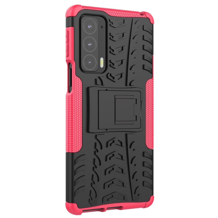 For Motorola Edge 20 Tire Texture Shockproof TPU+PC Protective Case with Holder
