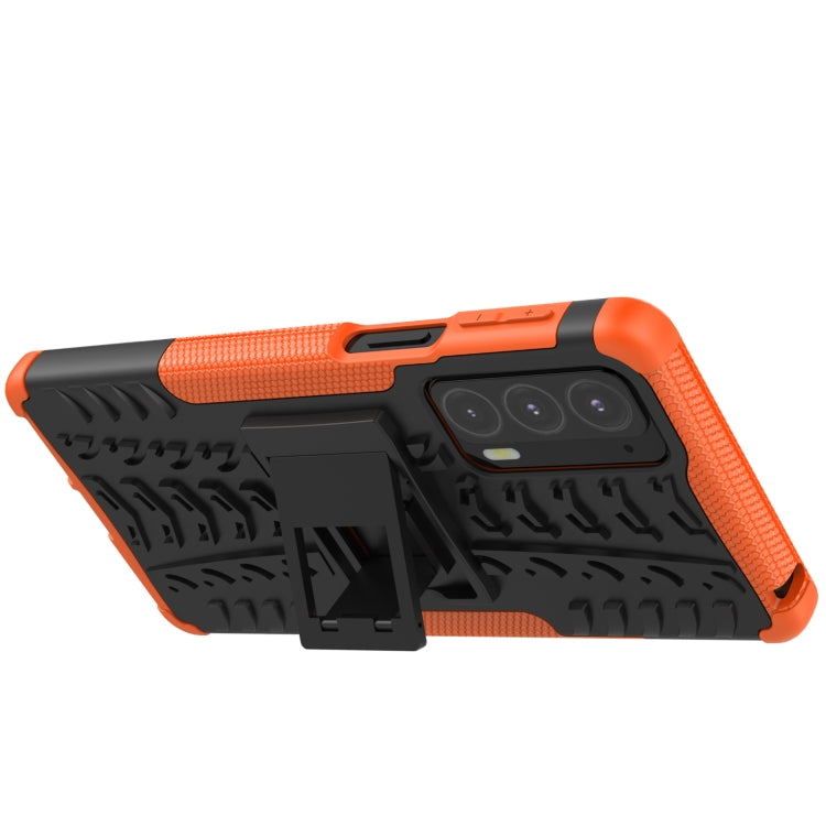 For Motorola Edge 20 Tire Texture Shockproof TPU+PC Protective Case with Holder