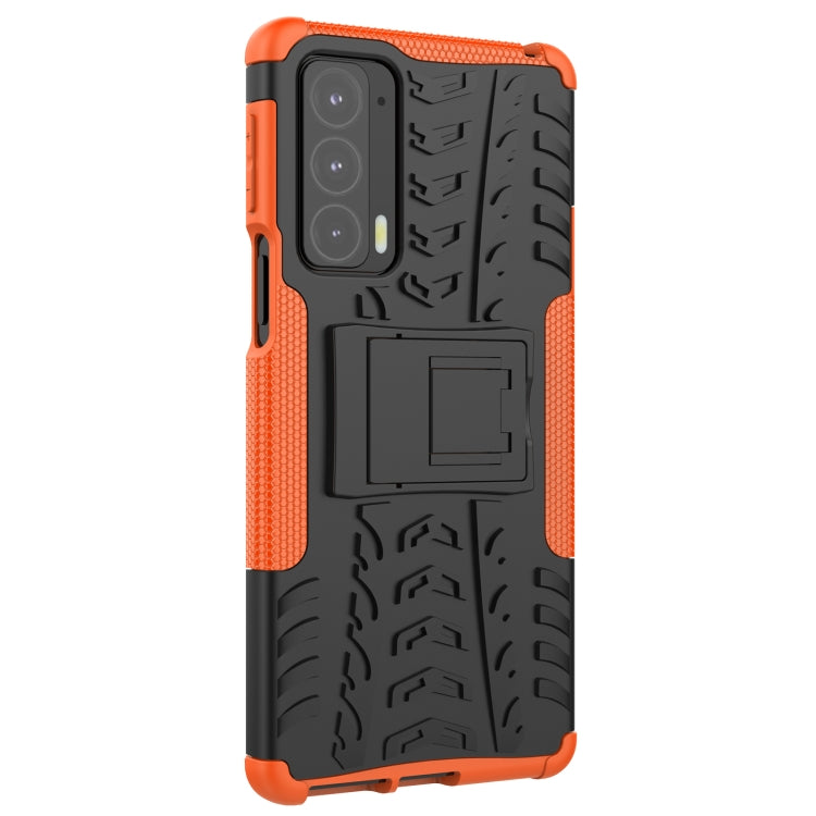 For Motorola Edge 20 Tire Texture Shockproof TPU+PC Protective Case with Holder