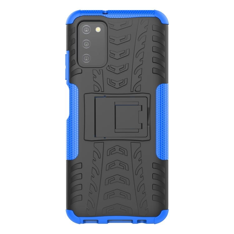 For Samsung Galaxy A03S 164mm Tire Texture Shockproof TPU+PC Protective Case with Holder
