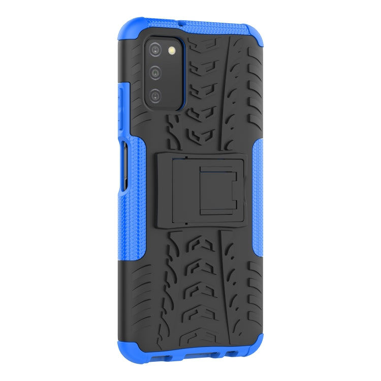 For Samsung Galaxy A03S 164mm Tire Texture Shockproof TPU+PC Protective Case with Holder