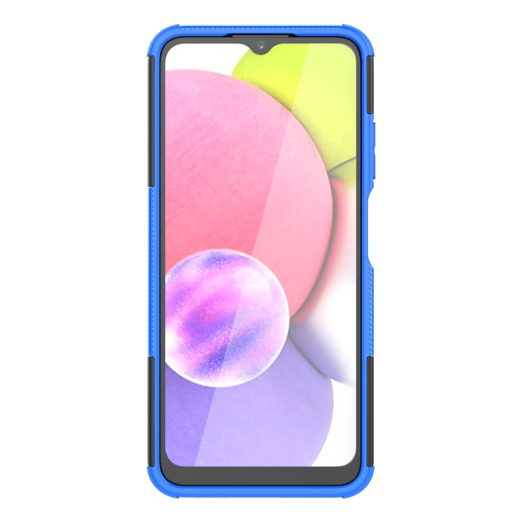 For Samsung Galaxy A03S 164mm Tire Texture Shockproof TPU+PC Protective Case with Holder