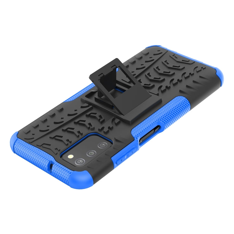 For Samsung Galaxy A03S 164mm Tire Texture Shockproof TPU+PC Protective Case with Holder