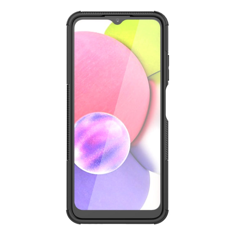 For Samsung Galaxy A03S 164mm Tire Texture Shockproof TPU+PC Protective Case with Holder