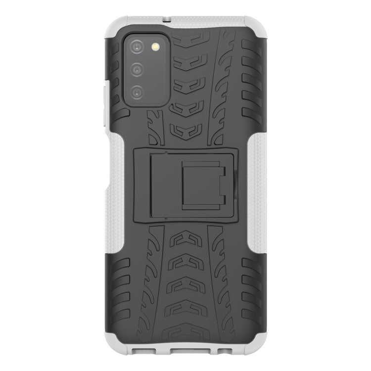 For Samsung Galaxy A03S 164mm Tire Texture Shockproof TPU+PC Protective Case with Holder