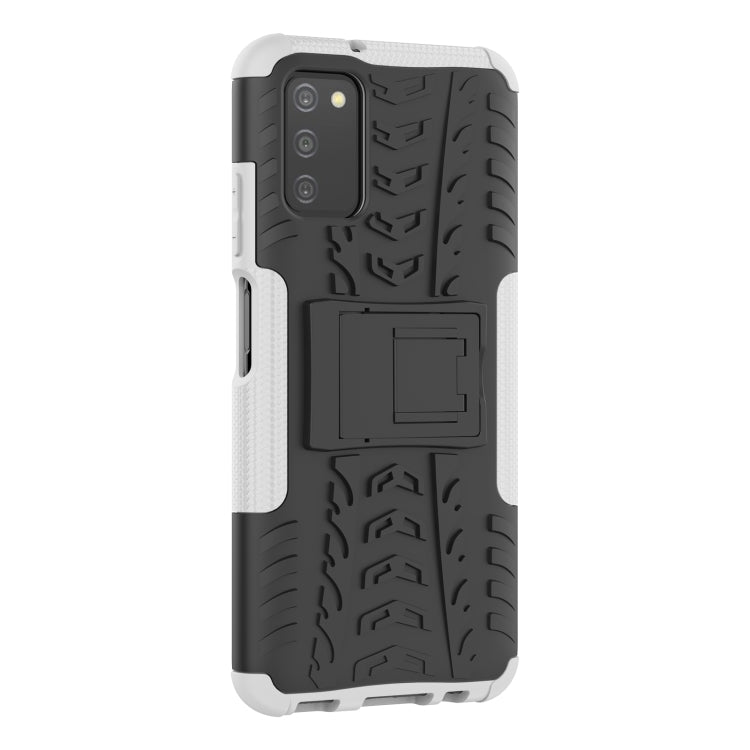 For Samsung Galaxy A03S 164mm Tire Texture Shockproof TPU+PC Protective Case with Holder