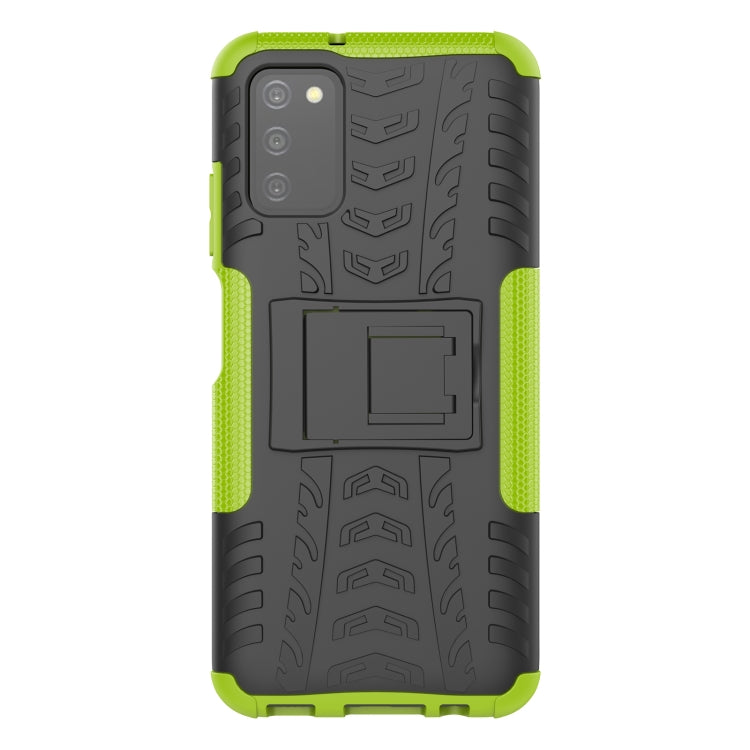 For Samsung Galaxy A03S 164mm Tire Texture Shockproof TPU+PC Protective Case with Holder