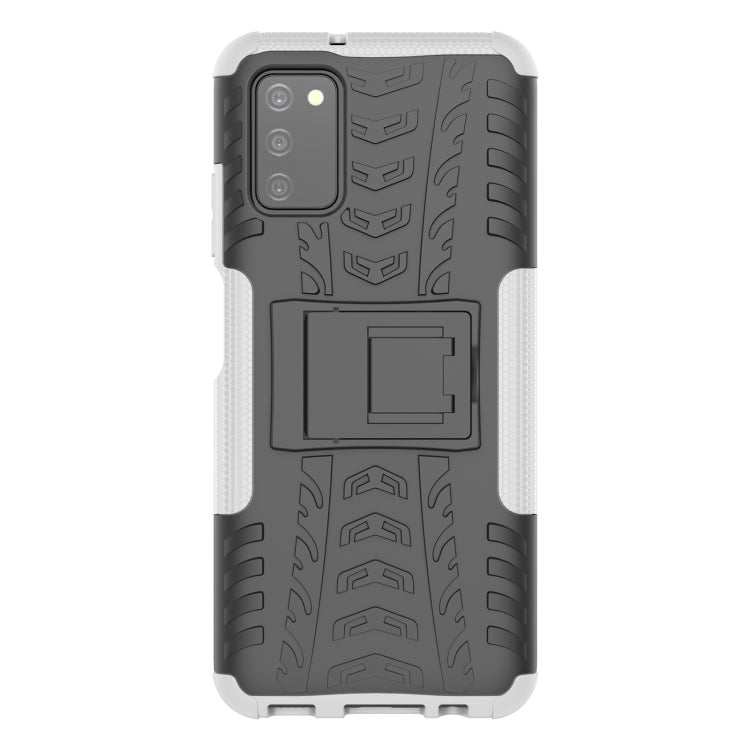 For Samsung Galaxy A03S 166mm Tire Texture Shockproof TPU+PC Protective Case with Holder