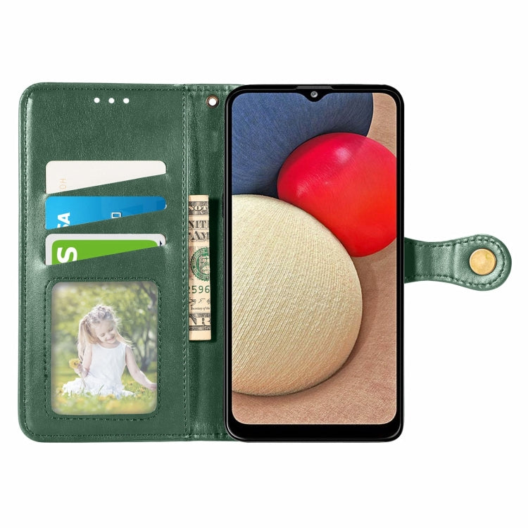 For Samsung Galaxy A03s 166mm Solid Color Leather Buckle Phone Case with Lanyard & Photo Frame & Card Slot & Wallet & Stand Function