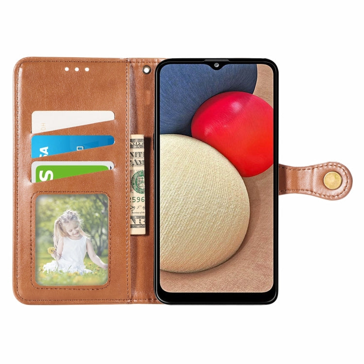 For Samsung Galaxy A03s 166mm Solid Color Leather Buckle Phone Case with Lanyard & Photo Frame & Card Slot & Wallet & Stand Function