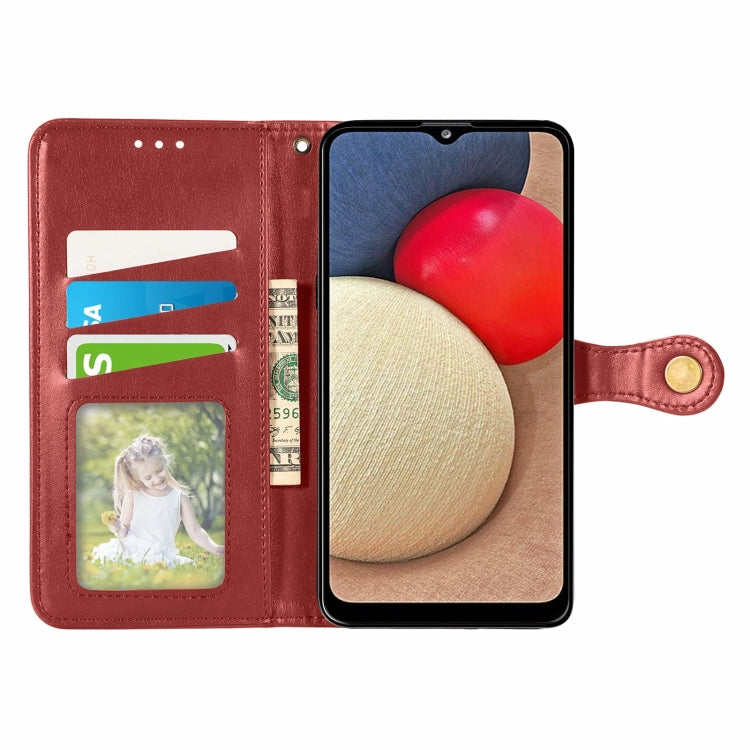 For Samsung Galaxy A03s 166mm Solid Color Leather Buckle Phone Case with Lanyard & Photo Frame & Card Slot & Wallet & Stand Function