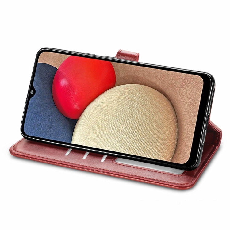 For Samsung Galaxy A03s 166mm Solid Color Leather Buckle Phone Case with Lanyard & Photo Frame & Card Slot & Wallet & Stand Function
