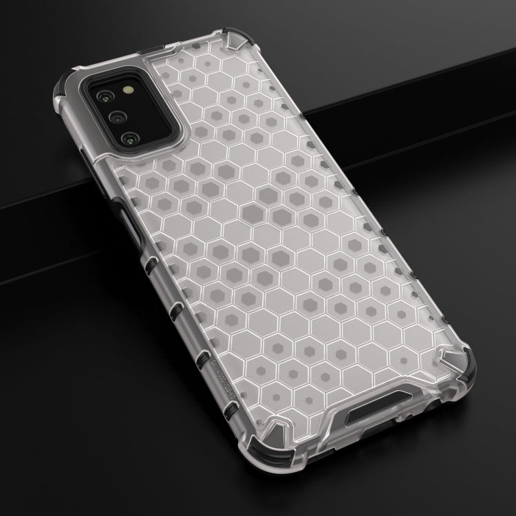 For Samsung Galaxy A03s 166mm Shockproof Honeycomb PC + TPU Case with Neck Lanyard