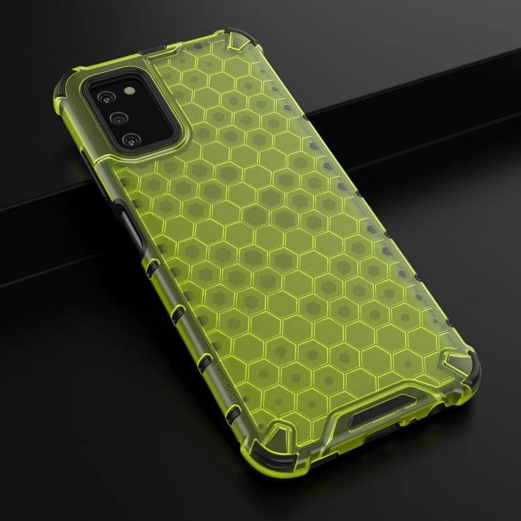 For Samsung Galaxy A03s 166mm Shockproof Honeycomb PC + TPU Case with Neck Lanyard