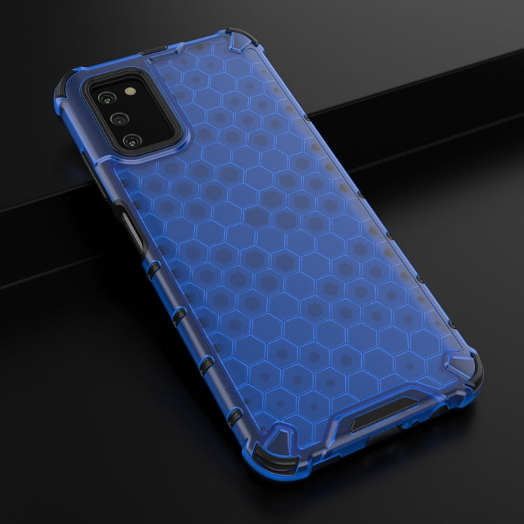 For Samsung Galaxy A03s 166mm Shockproof Honeycomb PC + TPU Case with Neck Lanyard