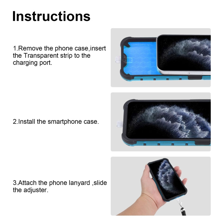 For Samsung Galaxy A03s 166mm Shockproof Honeycomb PC + TPU Case with Neck Lanyard