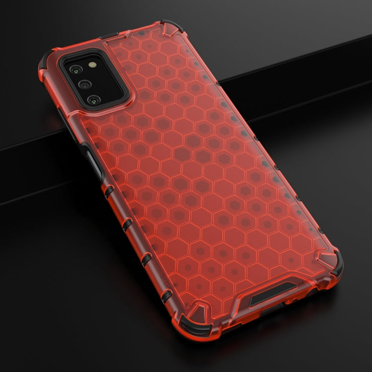 For Samsung Galaxy A03s 166mm Shockproof Honeycomb PC + TPU Case with Neck Lanyard