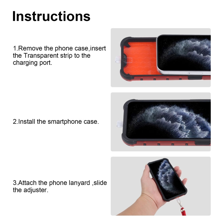 For Samsung Galaxy A03s 166mm Shockproof Honeycomb PC + TPU Case with Neck Lanyard