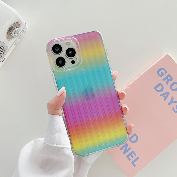For iPhone 13 Suitcase Stripe Dual-side Laminating TPU Protective Case