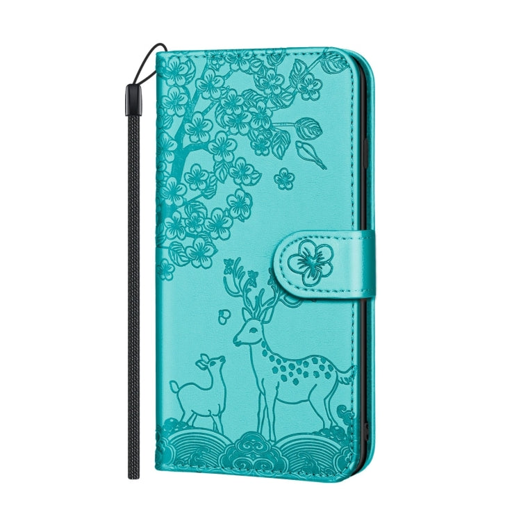 For Samsung Galaxy A03s 166mm Sika Deer Embossing Pattern Horizontal Flip PU Leather Case with Holder & Card Slot & Wallet & Photo Frame