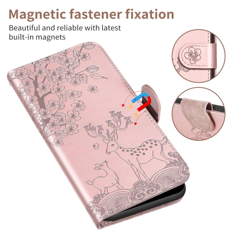 For Samsung Galaxy A03s 166mm Sika Deer Embossing Pattern Horizontal Flip PU Leather Case with Holder & Card Slot & Wallet & Photo Frame