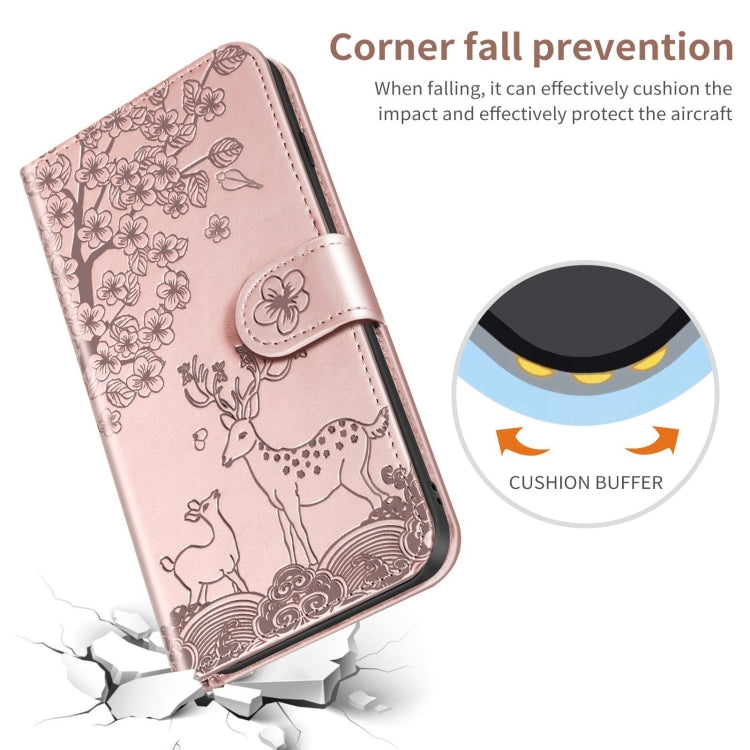 For Samsung Galaxy A03s 166mm Sika Deer Embossing Pattern Horizontal Flip PU Leather Case with Holder & Card Slot & Wallet & Photo Frame