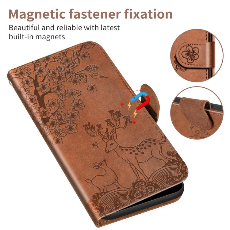 For Samsung Galaxy A03s 166mm Sika Deer Embossing Pattern Horizontal Flip PU Leather Case with Holder & Card Slot & Wallet & Photo Frame