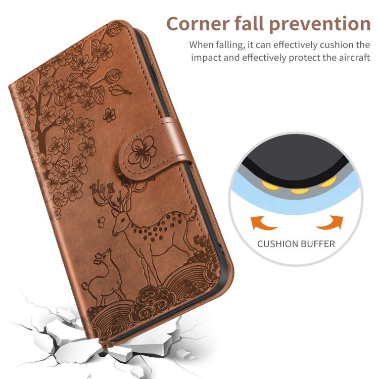 For Samsung Galaxy A03s 166mm Sika Deer Embossing Pattern Horizontal Flip PU Leather Case with Holder & Card Slot & Wallet & Photo Frame