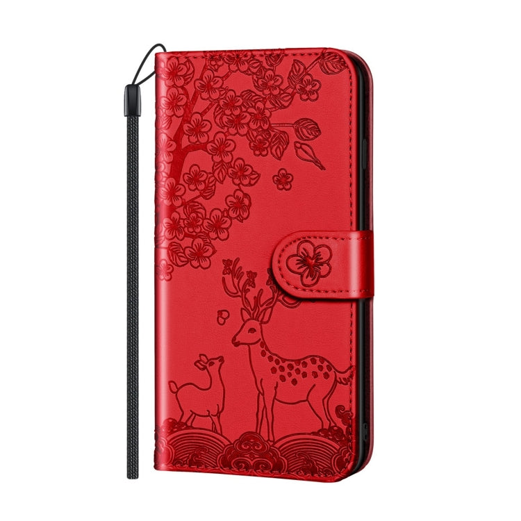 For Samsung Galaxy A03s 166mm Sika Deer Embossing Pattern Horizontal Flip PU Leather Case with Holder & Card Slot & Wallet & Photo Frame